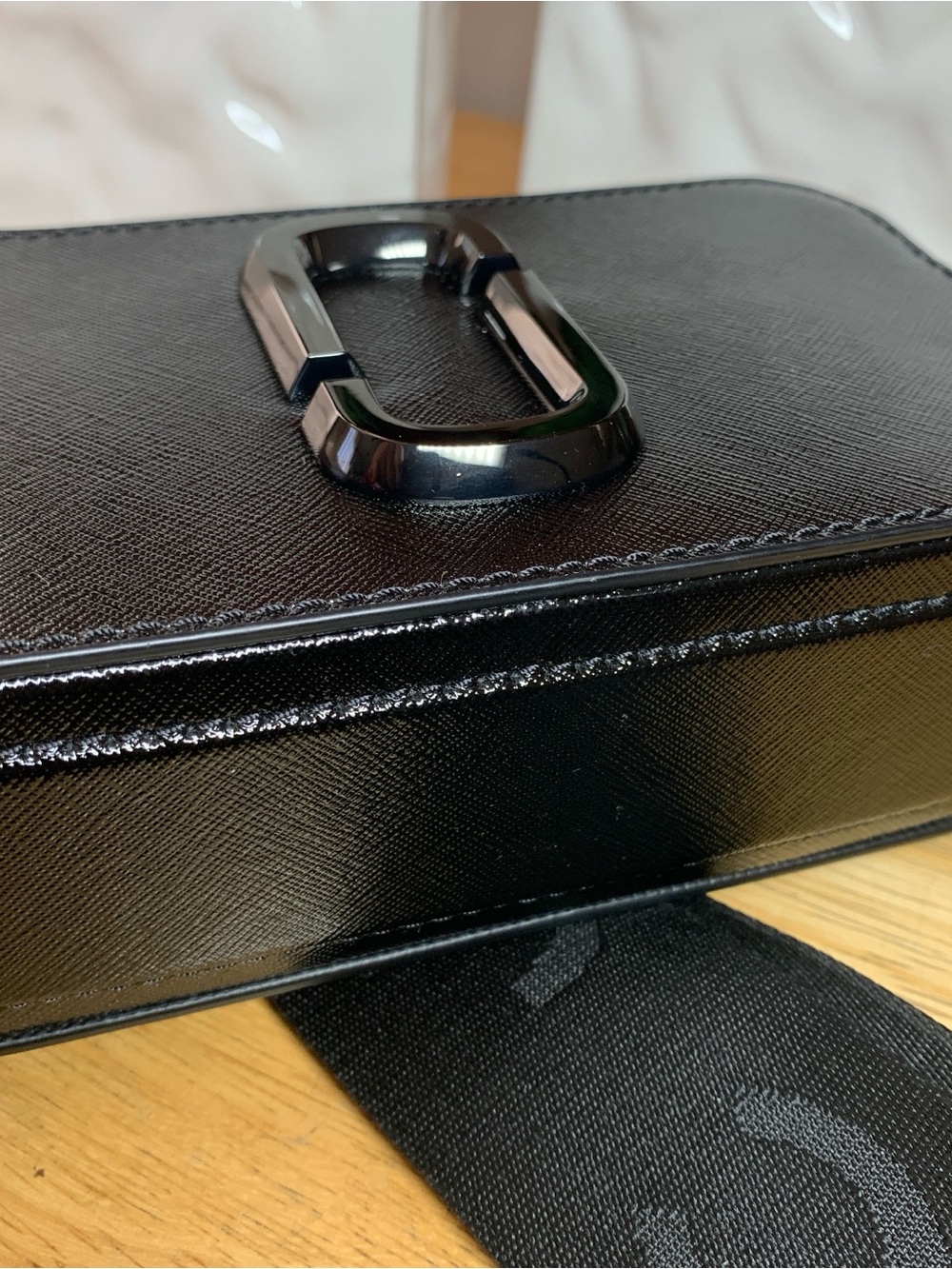 Marc Jacobs Black Saffiano Leather Double-J Crossbody Camera Bag - Picture 9 of 17